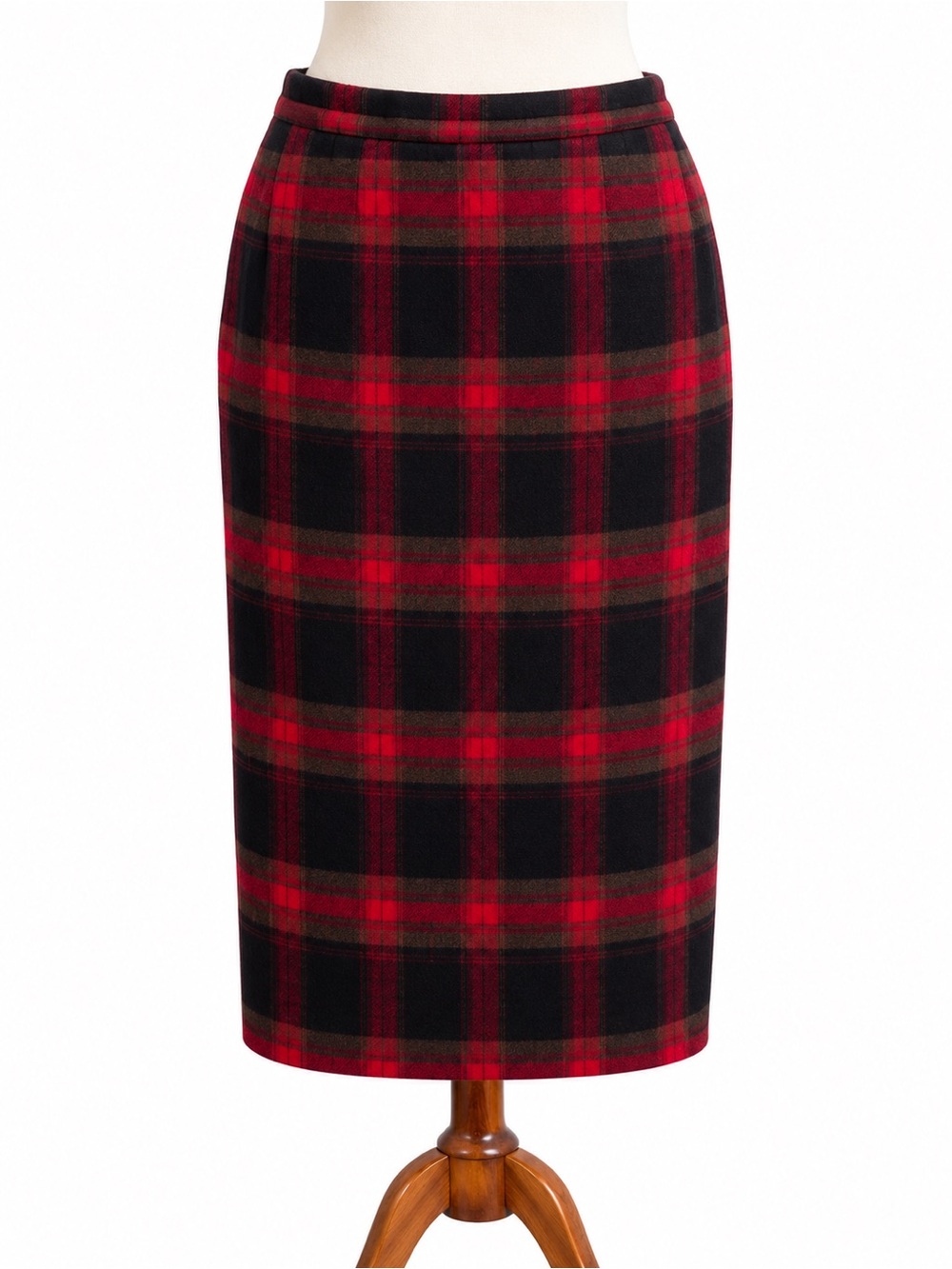 Preston and York Plaid Red Black Women's Skirt Pencil Christmas Plaid Skirt 10
